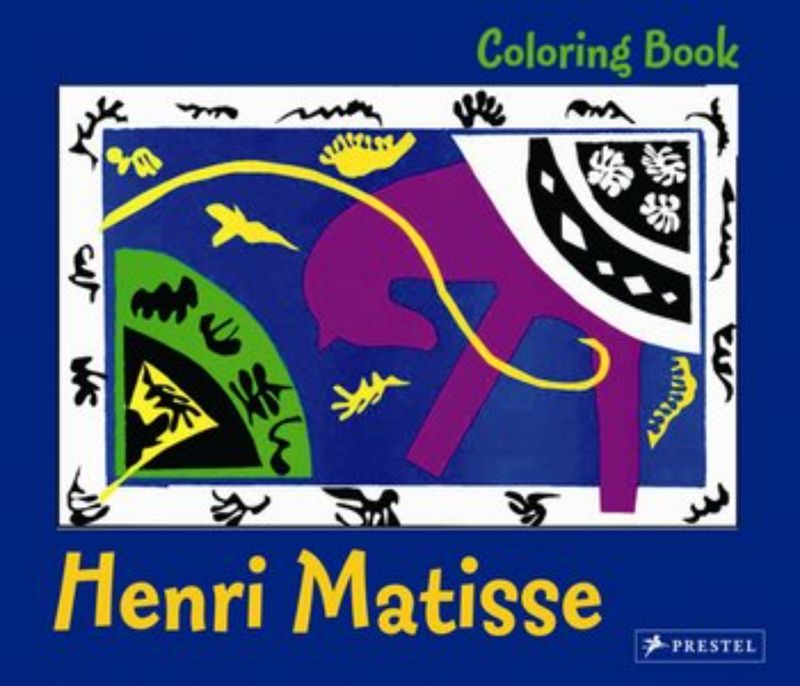 Colouring book inspired by Henri Matisse, featuring 32 vibrant designs for children to explore creativity.