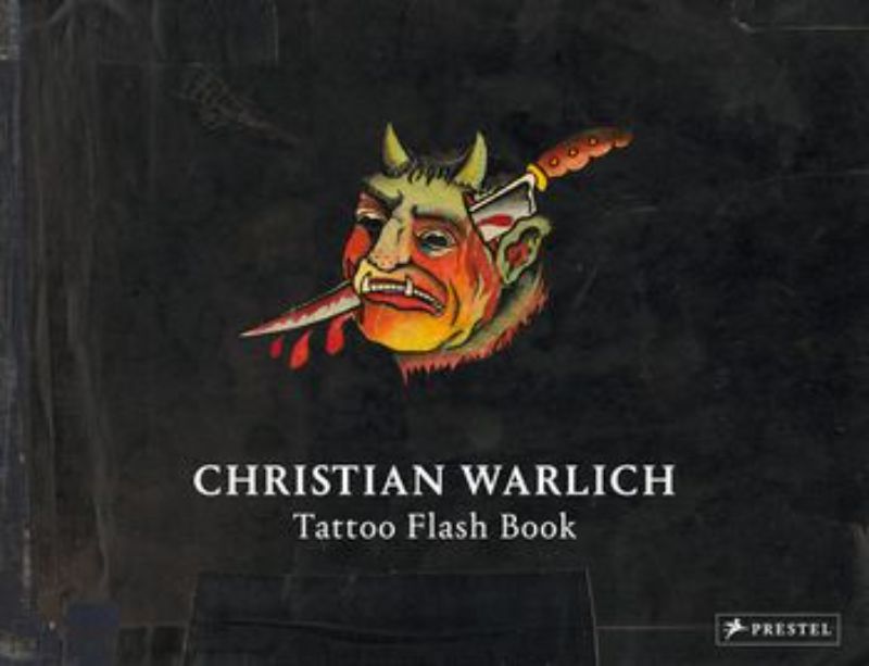 Hardback book featuring over 300 restored tattoo designs by Christian Warlich, showcasing iconic artistry and cultural influences.