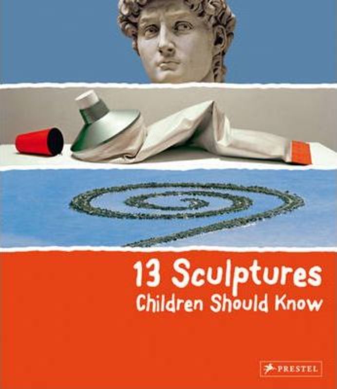 A vibrant hardback book for children exploring 13 iconic sculptures, featuring colorful images and engaging activities.