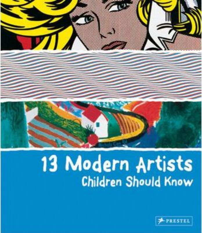 Illustrated hardback book introducing children to modern artists like Picasso and Hockney, featuring bios, art, and interactive activities.