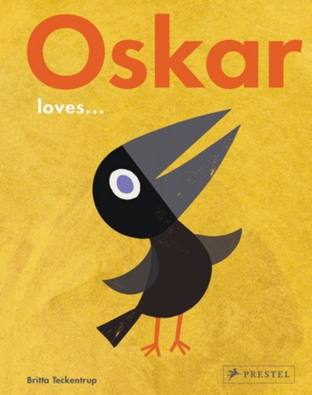 Illustration of Oskar the raven with trees and red cherries, inviting children to explore nature’s wonders.