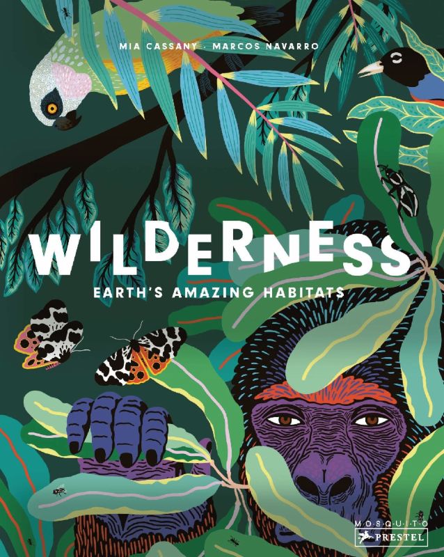 Colorful hardcover book "Wilderness" for kids, exploring diverse ecosystems and wildlife through detailed illustrations.