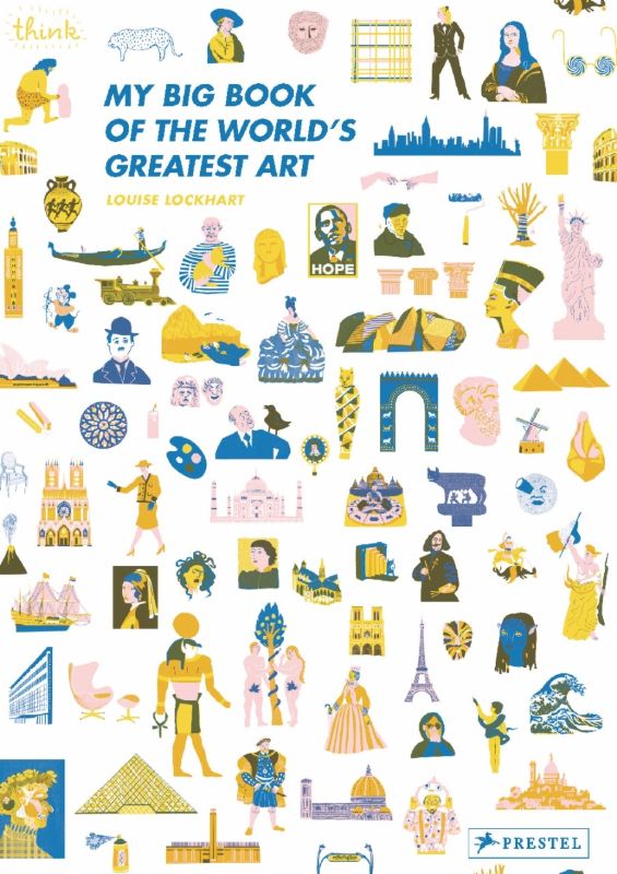 A vibrant children's book exploring 10,000 years of art history with famous artists and interactive learning elements.
