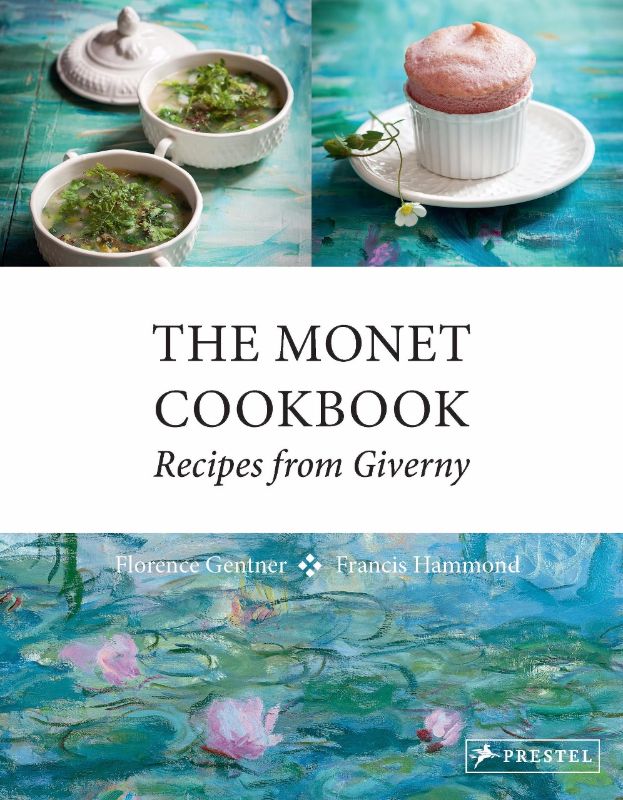 A hardback cookbook featuring 60 recipes inspired by Claude Monet's culinary experiences in Giverny, France.