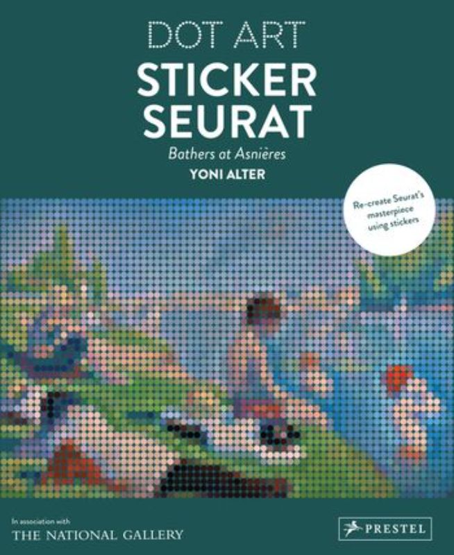 Activity book featuring thousands of colored stickers for recreating Seurat's 'Bathers at Asnières' masterpiece.
