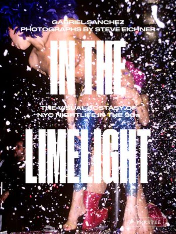 Hardback photography book showcasing 1990s NYC nightlife with vibrant images and celebrity features by Steve Eichner.