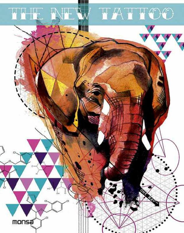 Hardback book "The New Tattoo" exploring modern tattoo culture, featuring 192 pages of art and style evolution by Eva Minguet.