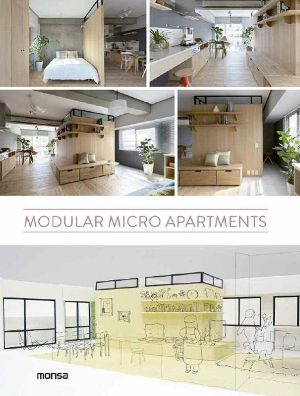 Modern modular micro apartment interior showcasing multifunctional furniture and smart storage solutions for urban living.