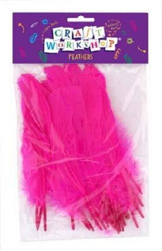 22 pink feathers, each 20 cm long, perfect for crafts and DIY projects, now at a clearance price.