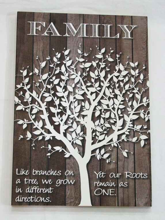 "Elegant Family Plywood Wall Art, 293 x 420 mm, showcasing contemporary design and Kiwi pride for warm, inviting decor."