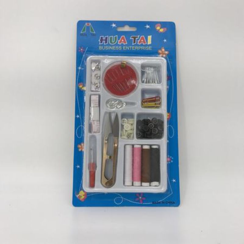 Comprehensive 12-set sewing kit with needles, thread, scissors, and accessories for all skill levels and projects.