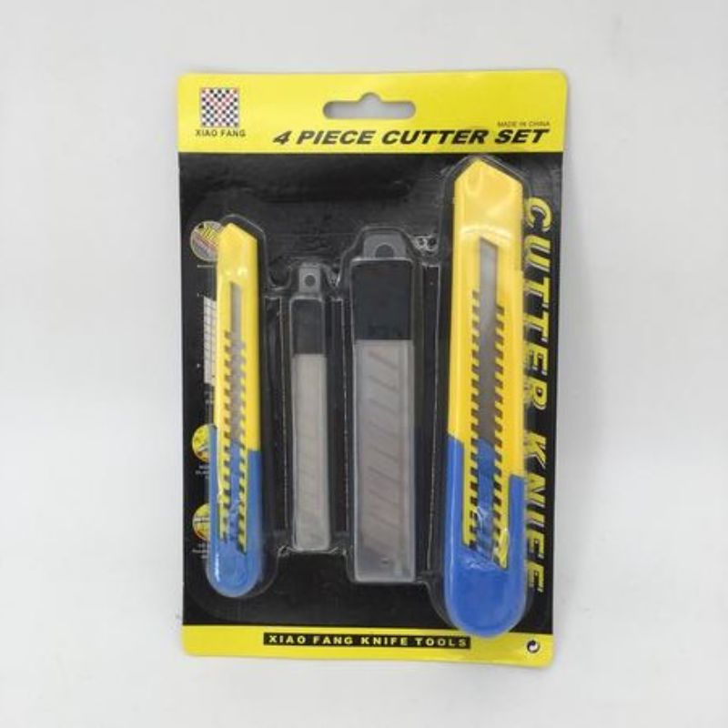 Twelve premium cutter knives with sharp, retractable blades and ergonomic grips for versatile cutting tasks.
