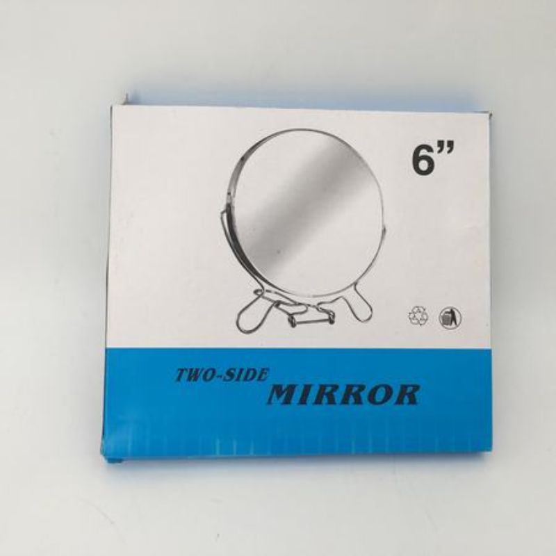 Set of 12 double-sided 6" mirrors with standard and magnified views, ideal for beauty use and travel.