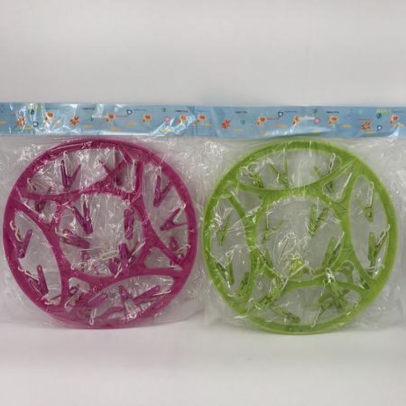 Set of 12 vibrant laundry drying clips designed to securely hold garments for air drying, suitable for indoor and outdoor use.