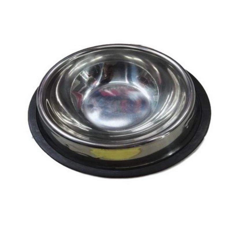 Set of 12 durable 22cm metal bowls for pets, rust-resistant, non-slip base, easy to clean, ideal for food and water.