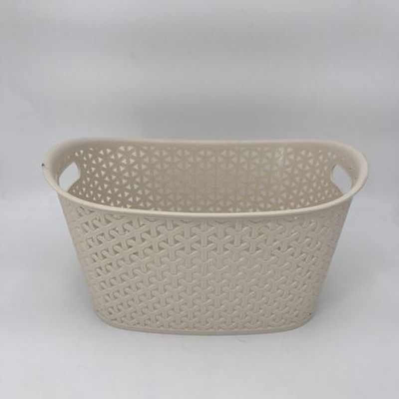 Set of 6 cream storage baskets (36 x 26 x 17cm) for organizing toys, clothes, and essentials in style.