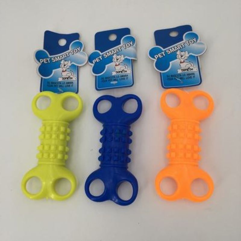 Colorful assorted bone-shaped dog toys set of 12, made from safe materials for durable and engaging playtime.