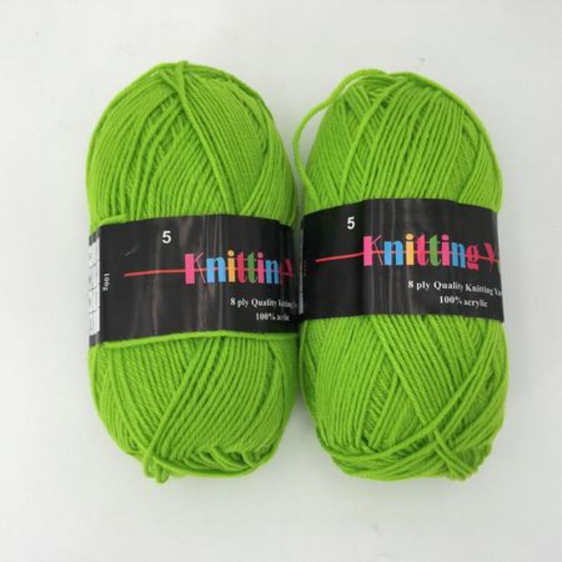 A pack of 6 x 100g #5 knitting yarn skeins, soft and durable, ideal for cozy garments and accessories in vibrant colors.
