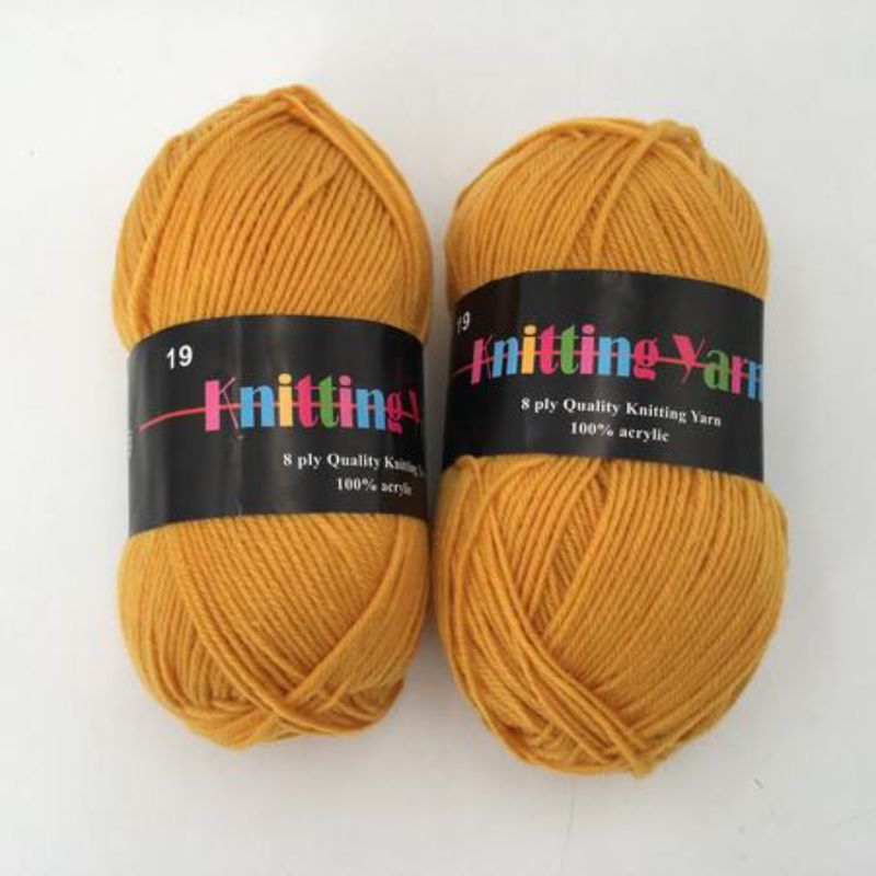 Premium #19 knitting yarn pack of 6, 100g each, soft, durable, perfect for various projects like sweaters and scarves.