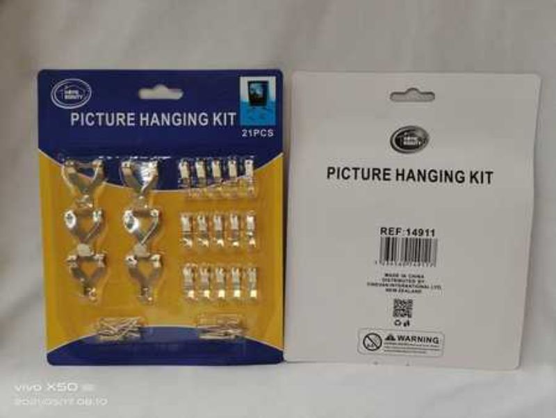 Picture Hanging Kit (12 Packs) offering durable hooks, nails, and anchors for secure and stylish artwork display.