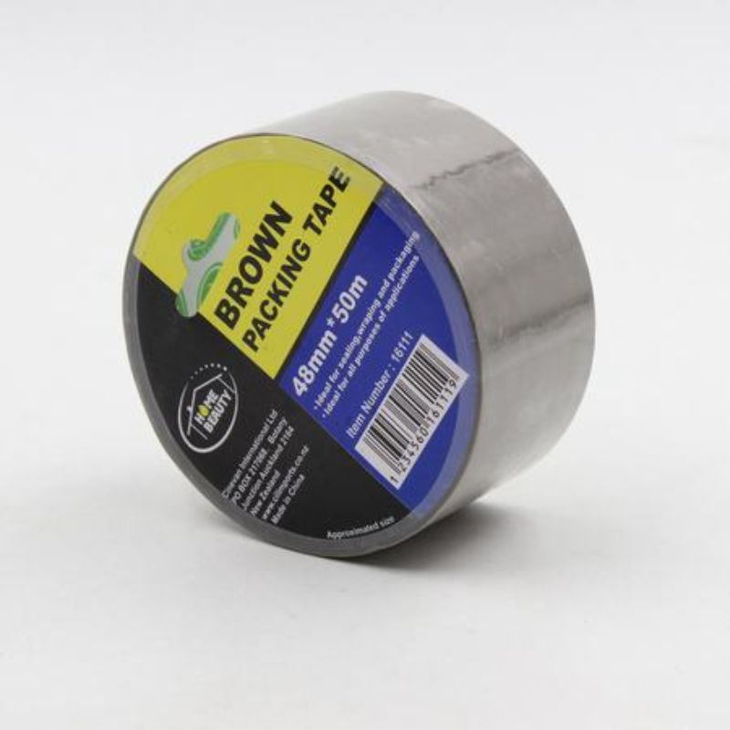 Premium brown packing tape set of 12, 48mm wide, 50m long; durable seal for moving, shipping, and storage needs.