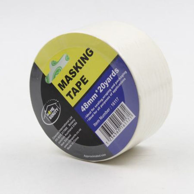 Set of 12 premium masking tape rolls, 48mm wide, 20 yards long, ideal for crafting, painting, and DIY projects.