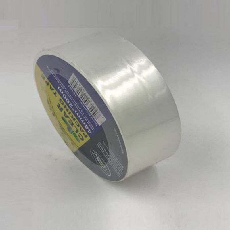 Clear packing tape set of 12 rolls, 48mm x 200M, durable, ideal for secure sealing of packages and easy dispensing.