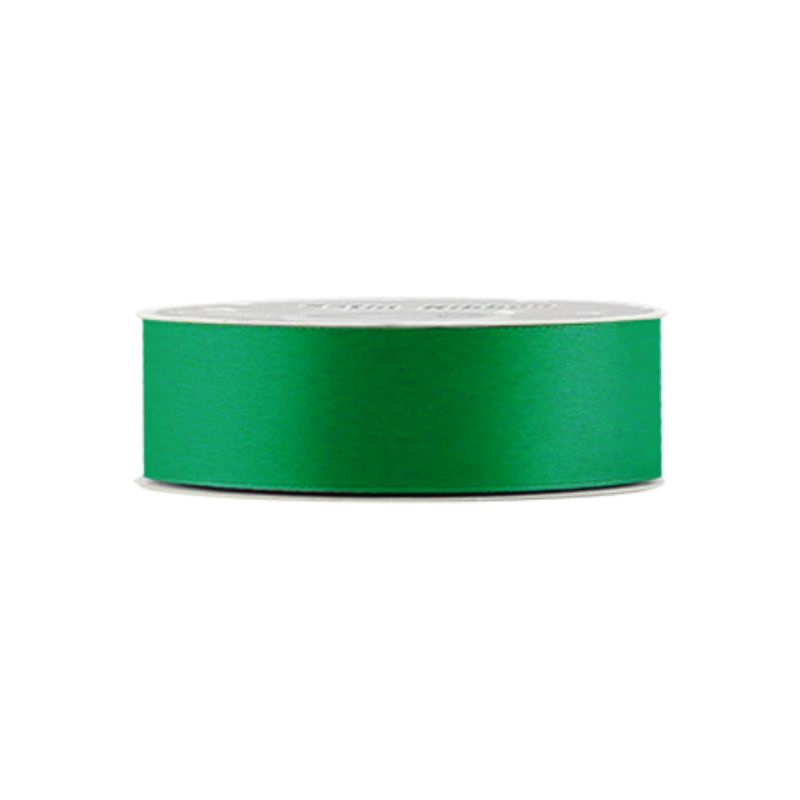 Set of 5 dark grass satin ribbons, each 2cm x 21 yards, perfect for crafts, gift wrapping, and elegant decor.