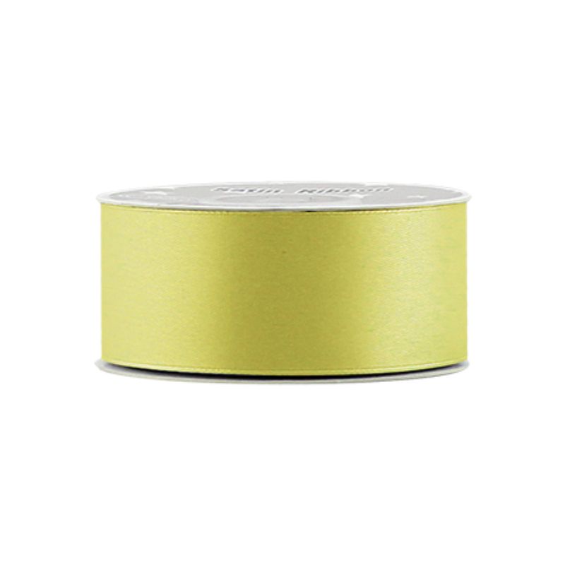 Bright yellow satin ribbon rolls, 2.5cm wide and 21 yards long, perfect for crafting, gifting, and DIY decor. Set of 5.