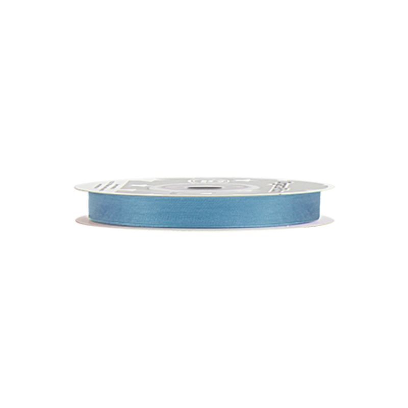 Light blue organza ribbon set of 10, each 1cm x 25 yards, perfect for elegant gift wrapping and DIY crafts.