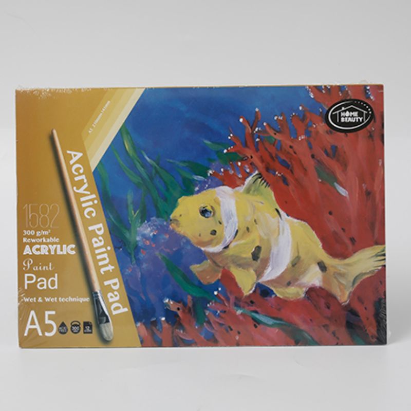 A5 acrylic paint pad set with 12 sheets of 300g acid-free paper for vibrant, durable artwork.