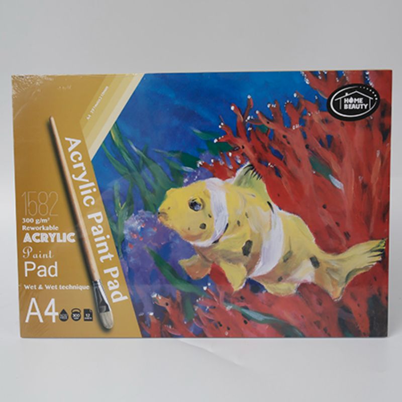 A4 Acrylic Paint Pad with 12 durable 300g sheets, ideal for vibrant acrylic techniques and enhancing artistic creativity.