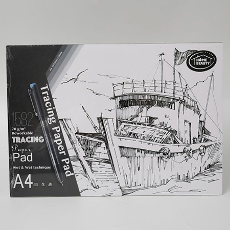 A4 tracing paper pad set of 12, 25 sheets each, 70g, ideal for artists and designers, smooth and translucent for precise tracing.