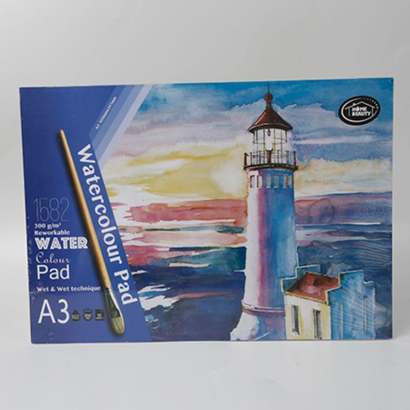 A3 watercolour pad with 12 sheets of 300g paper, ideal for vibrant watercolor painting and artistic exploration.