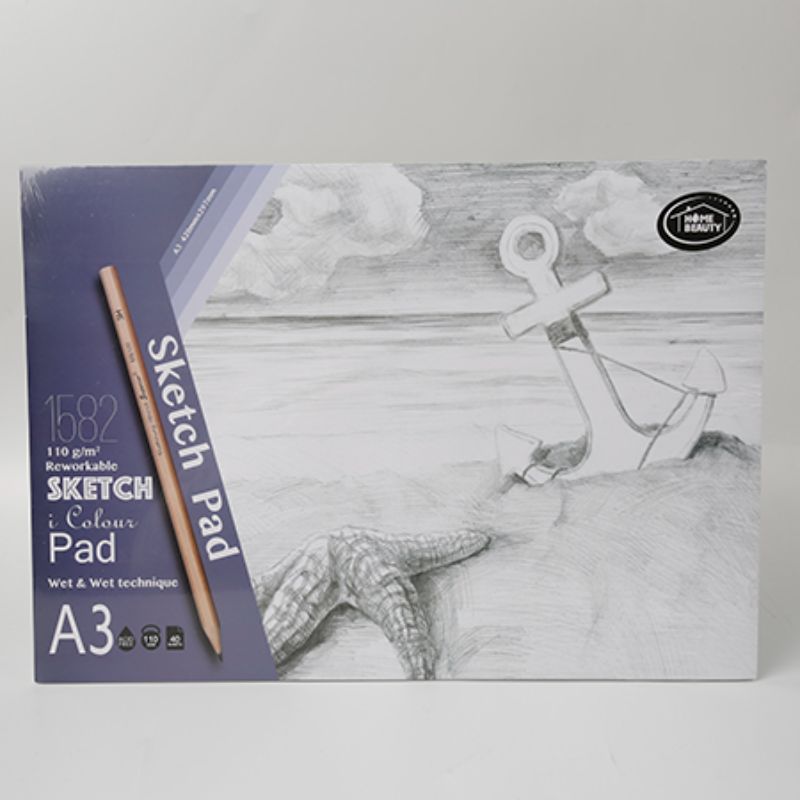 A3 Sketch Pad set of 12, 110g paper, 40 sheets each, ideal for drawing, sketching, and mixed media creations.