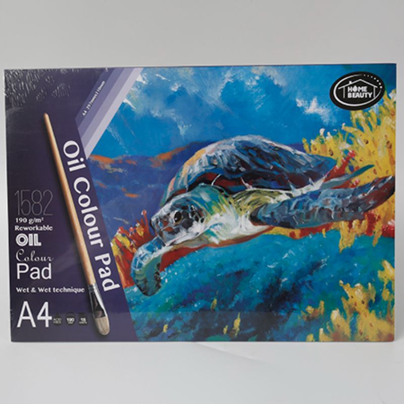 Oil Colour Pad in A4 size with 15 sheets per pad, ideal for vibrant oil painting and detailed artistic techniques.