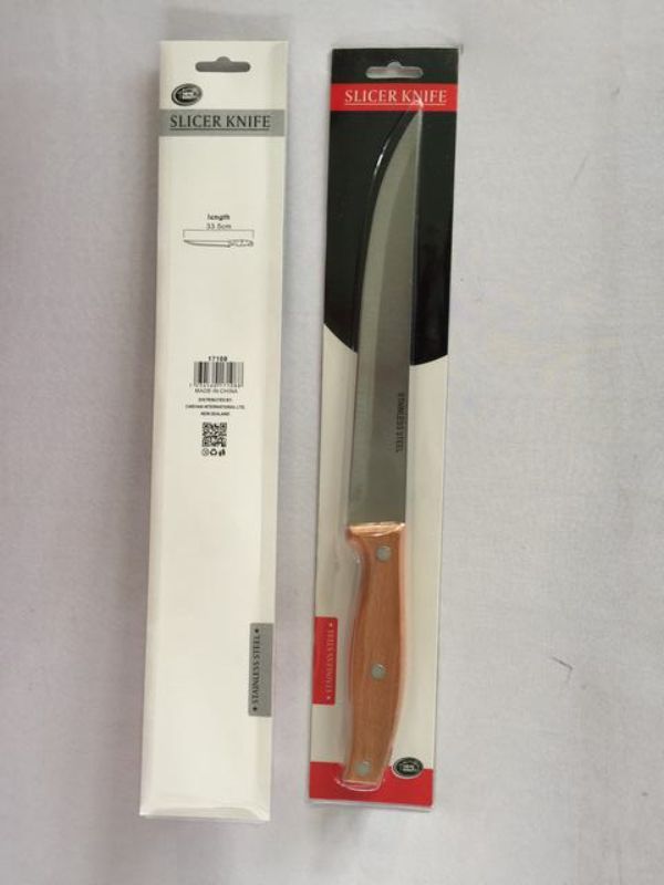 Set of 12 stainless steel slicer knives with ergonomic handles for effortless meal preparation and precise cutting.