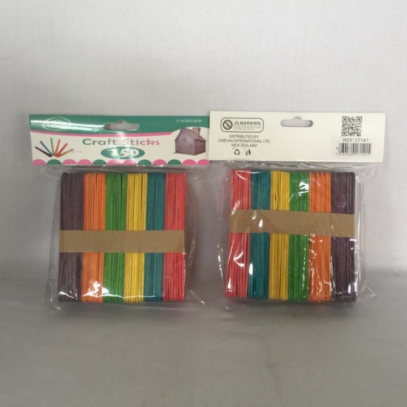 Vibrant craft sticks in assorted colors, ideal for DIY projects, educational use, and creative artwork, 11.4 x 0.8CM.