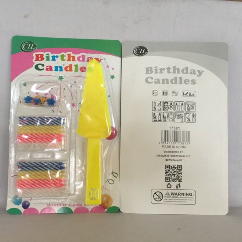 Vibrant set of 12 birthday candles in assorted colors for creating a festive atmosphere on any birthday cake.