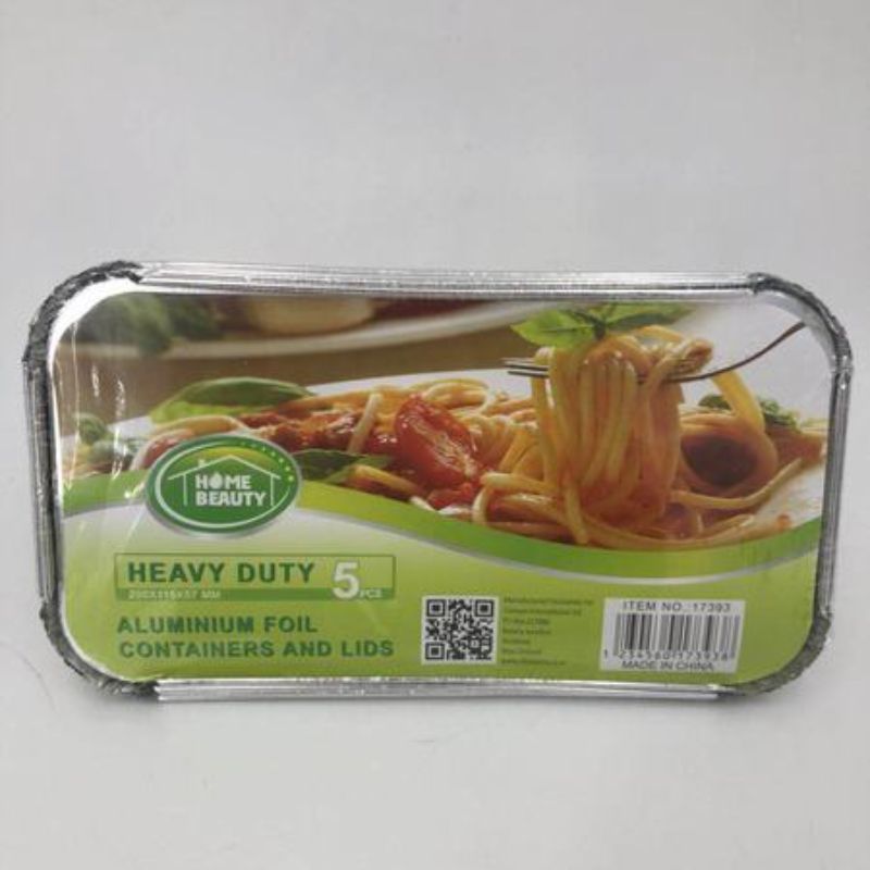 Aluminium foil containers with lids, 205mm size, in a 30-pack, perfect for meal prep, baking, and food storage.