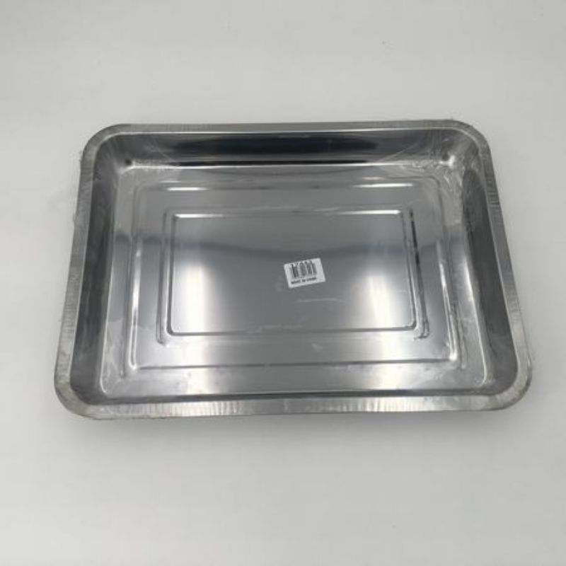 Set of 12 stainless steel plates, 40 x 30 x 4cm, durable, rust-resistant, perfect for dining, picnics, and outdoor use.