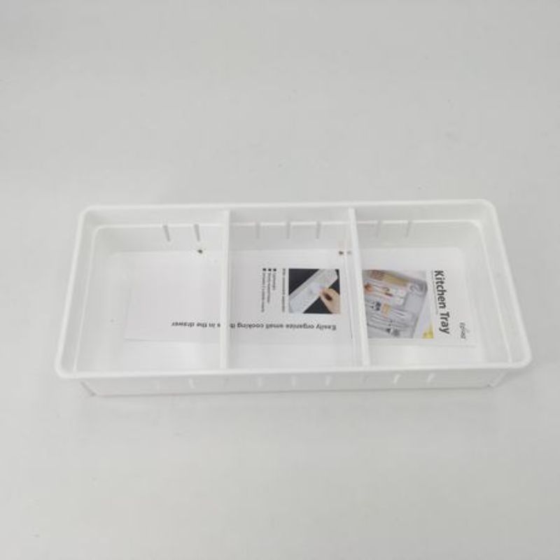 Set of 6 plastic organizers, each 27 x 12 x 5cm, ideal for decluttering and efficient storage in any space.