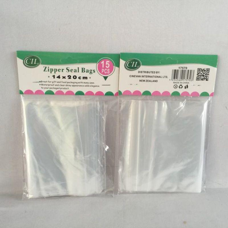 Zipper seal bags, 14x20cm, 180pcs - durable storage solution for food, crafts, and essentials with reliable moisture protection.