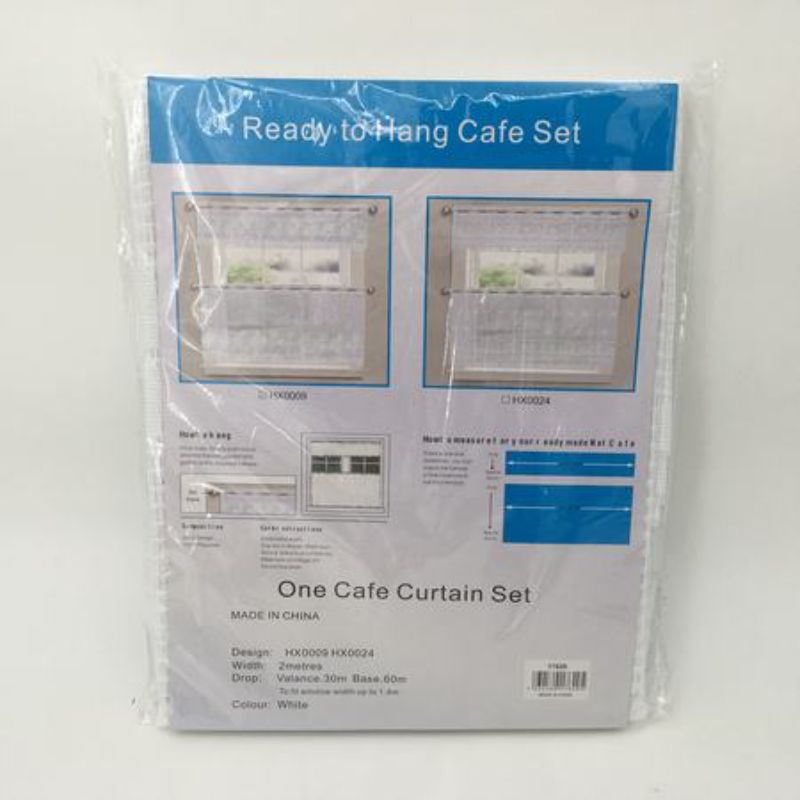 Stylish set of 6 kitchen curtains in durable fabric, enhancing decor while providing privacy and light control.
