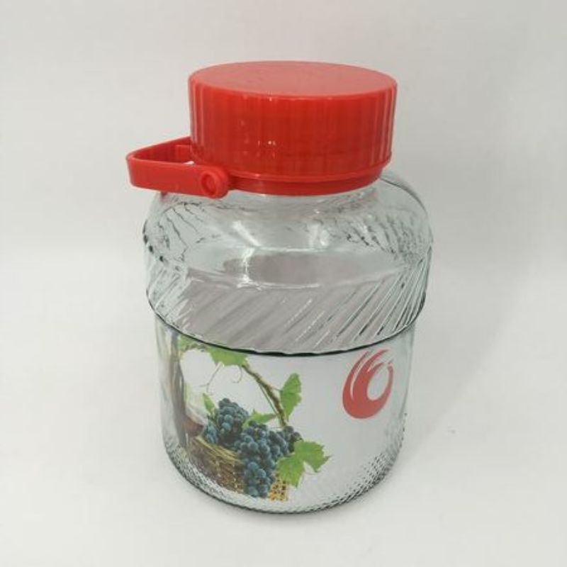 Set of 6 elegant 2L glass storage bottles, perfect for organizing pantry staples with airtight lids for freshness.