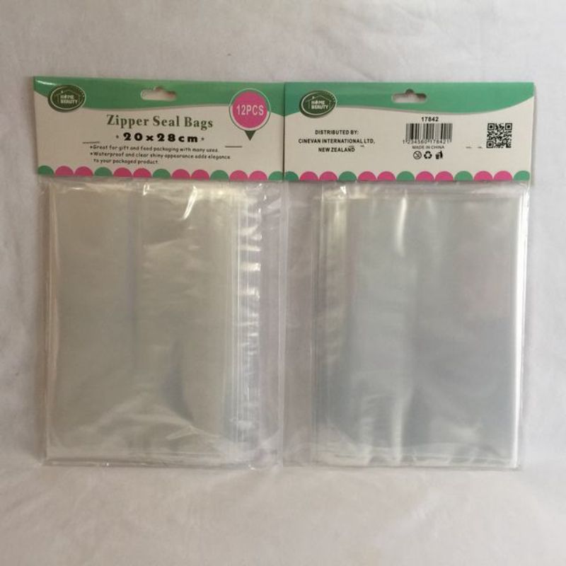 Premium Zipper Seal Bags (20 x 28cm) for secure storage; 144 durable, reusable bags for food, crafts, and more.