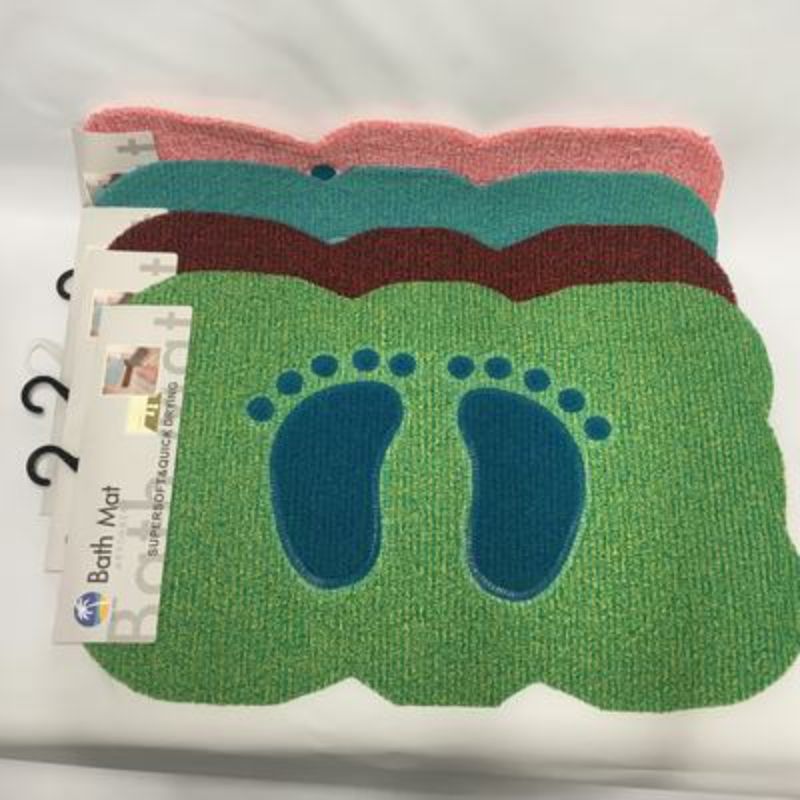 Colorful assorted footprint mats, 48 x 78cm, perfect for adding warmth and style to any indoor or outdoor space. Set of 12.