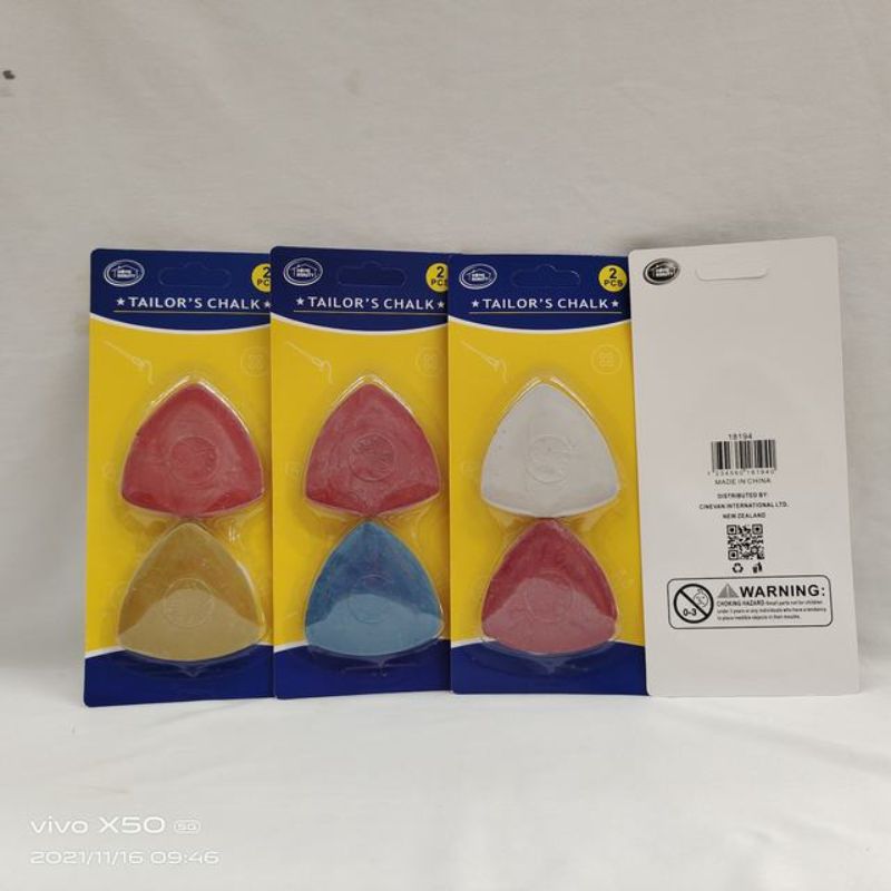 Set of 24 premium tailor's chalk pieces for precise fabric marking, ideal for sewing, alterations, and crafting projects.