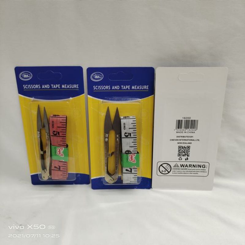 Set of 12 premium sewing scissors and tape measures for accurate cutting and measuring in all your fabric crafts.