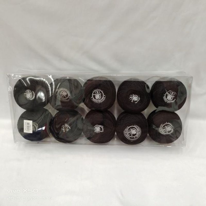 Premium black cotton thread pack of 10, each 50g, ideal for sewing, quilting, and crafting projects with durability and strength.